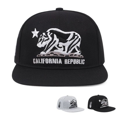 CALIFORNIA REPUBLIC Hip Hop Black Basball Cap Snapback Trucker Hat for Men Women