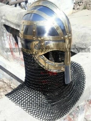 Wikingerhelm 16 Gage Stahl Wikinger Helm Kettenhemd Helm - Bild 1 von 4
