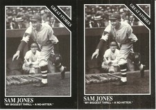 2 CARD 1991 CONLON SAM JONES BASEBALL CARD LOT #174