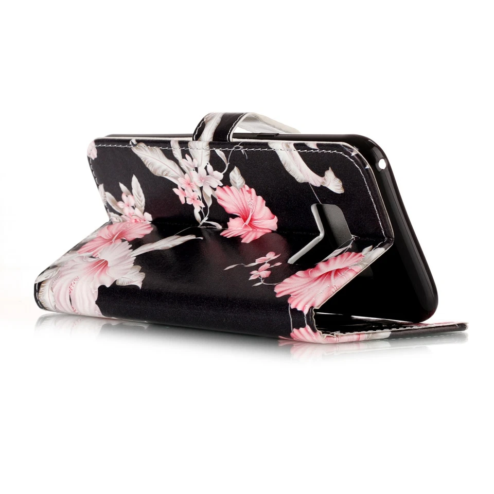 Painted Pattern PU Leather Card Wallet Flip Case Cover For Samsung Galaxy Phones - Image 4 of 4