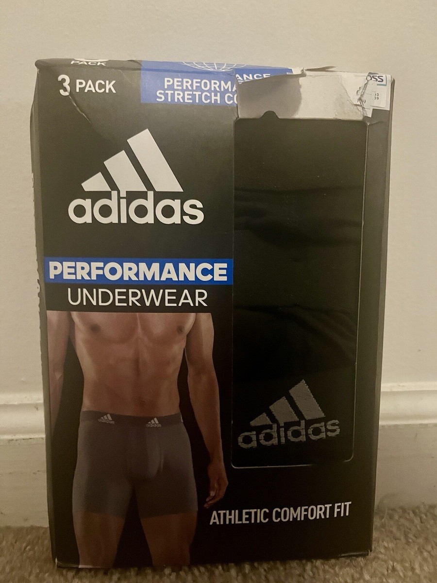 Adidas Underwear Mens XXL Performance Stretch Cotton Poly 3-pack boxer  briefs