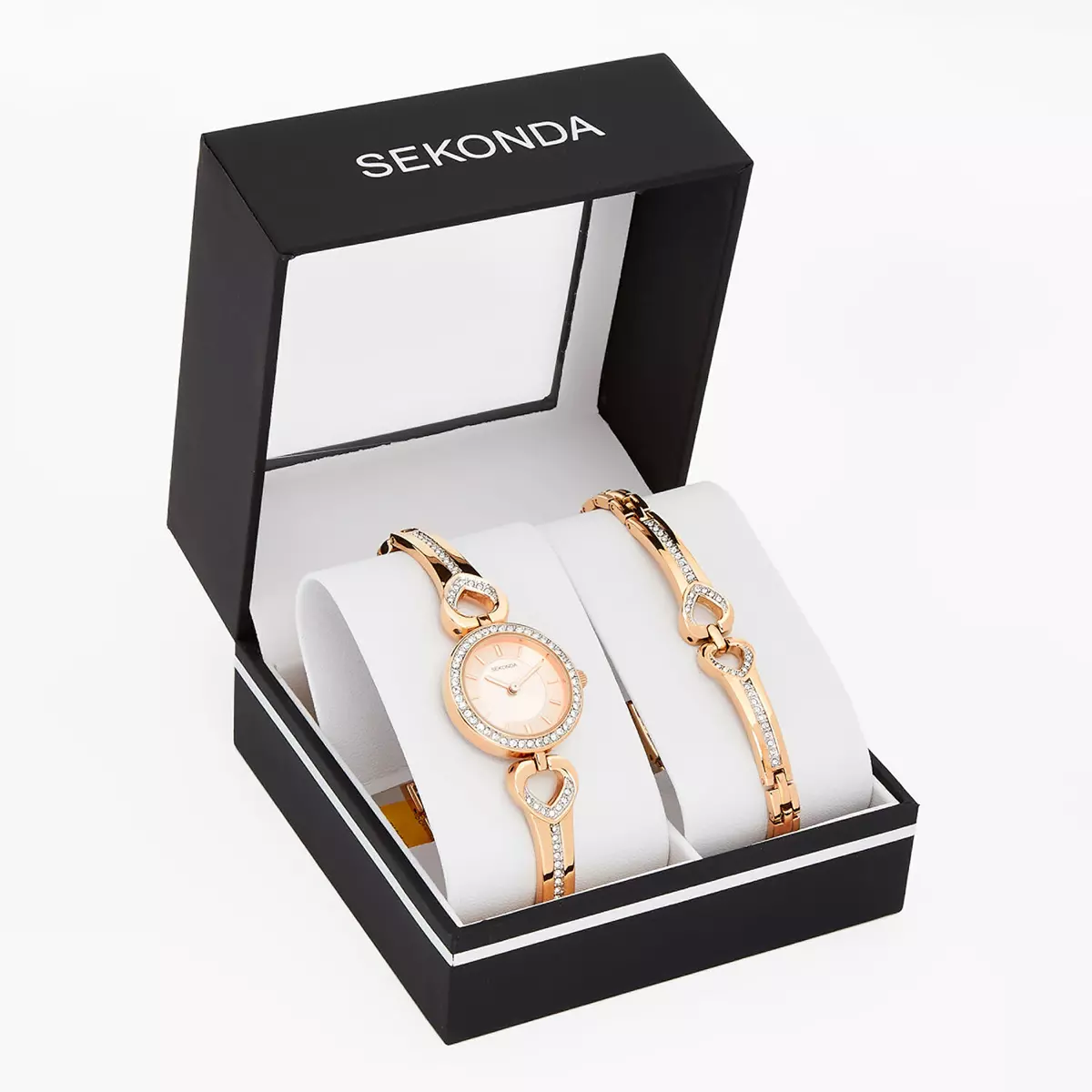 SEKONDA Rose Gold Tone Watch Bracelet Set 2363B eBay