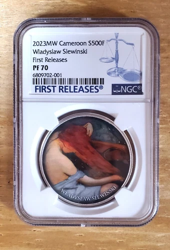 WLADYSLAW SLEWINSKI WOMAN COMBING HER HAIR Cameroon 10g NGC PF70 FR