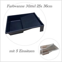 Profi Farbwanne 25X 36Cm Mit 5 EinsäTzen,Lackwanne, Rollen, Walze, Antifouling