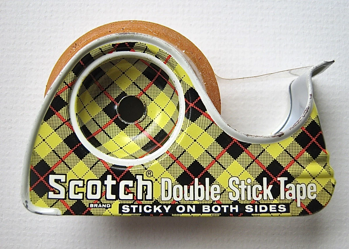 Vintage Scotch Brand double sided Tape Metal Tin Dispenser With Tape 3M