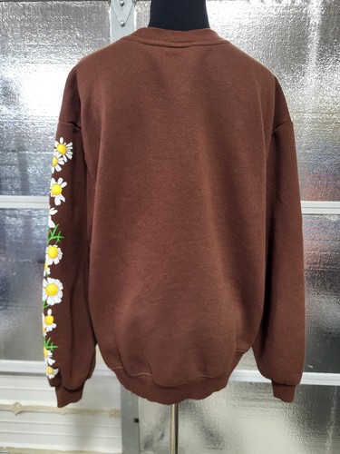 The North Face - Womens Sweatshirt -S - Brown Yellow Flowers - Pullover - Picture 4 of 7