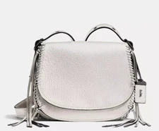 Coach 1941 Whiplash 23 Saddle Bag Leather Chalk White F38219 Crossbody 