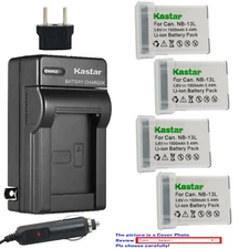 Kastar Battery Travel Charger for Canon NB-13LH CB-2LH & Canon PowerShot G9 X