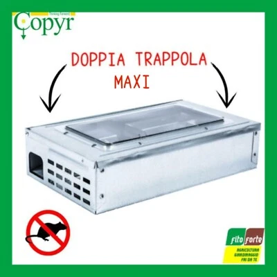 IRONTRAP MAXI COPYR DOPPIA TRAPPOLA PER TOPI RATTI A SCATTO FINESTRA TRASPARENTE