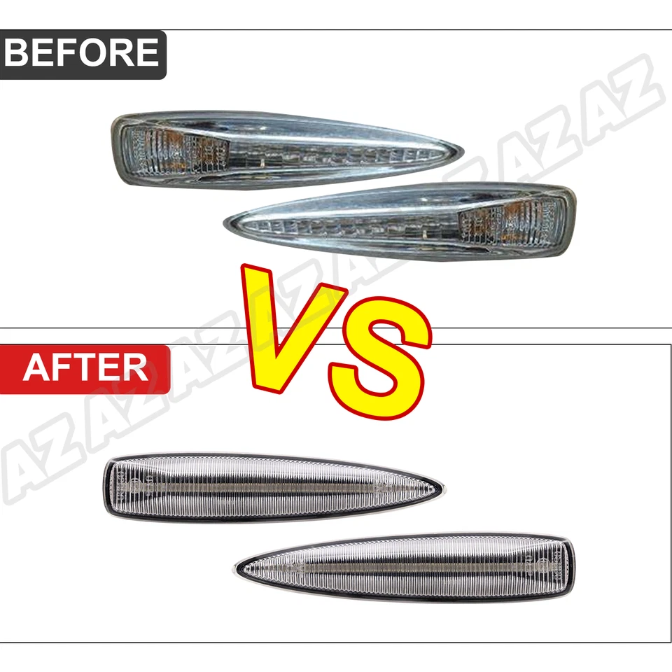 For 2007-2009 LS 460 600hL Front Amber LED Side Marker Lights Turn Signal Lamp - Image 4 of 4