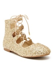 Sam Edelman Felicia Stella Gold Glitter Lace Up Tie Nordstrom Shoes Girls Size 5