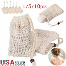 1/5/10 Pack Faux Sisal Soap Bag Exfoliating Soap Saver Pouch Holder Soft Hot