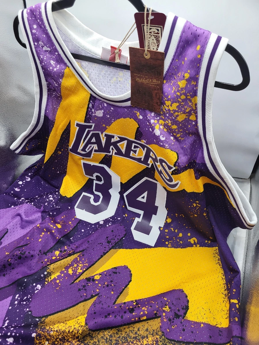 Shop Mitchell & Ness Los Angeles Lakers Shaquille O'Neal Hyper Hoops  Swingman Jersey TFSM1253-LAL96SONDKPR purple