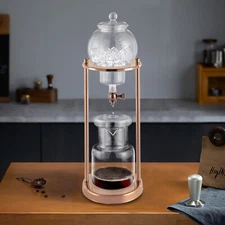 Iced Coffee Dripper Cold Brew Drip Tower Coffee Maker Stainless Steel 600ml Gold