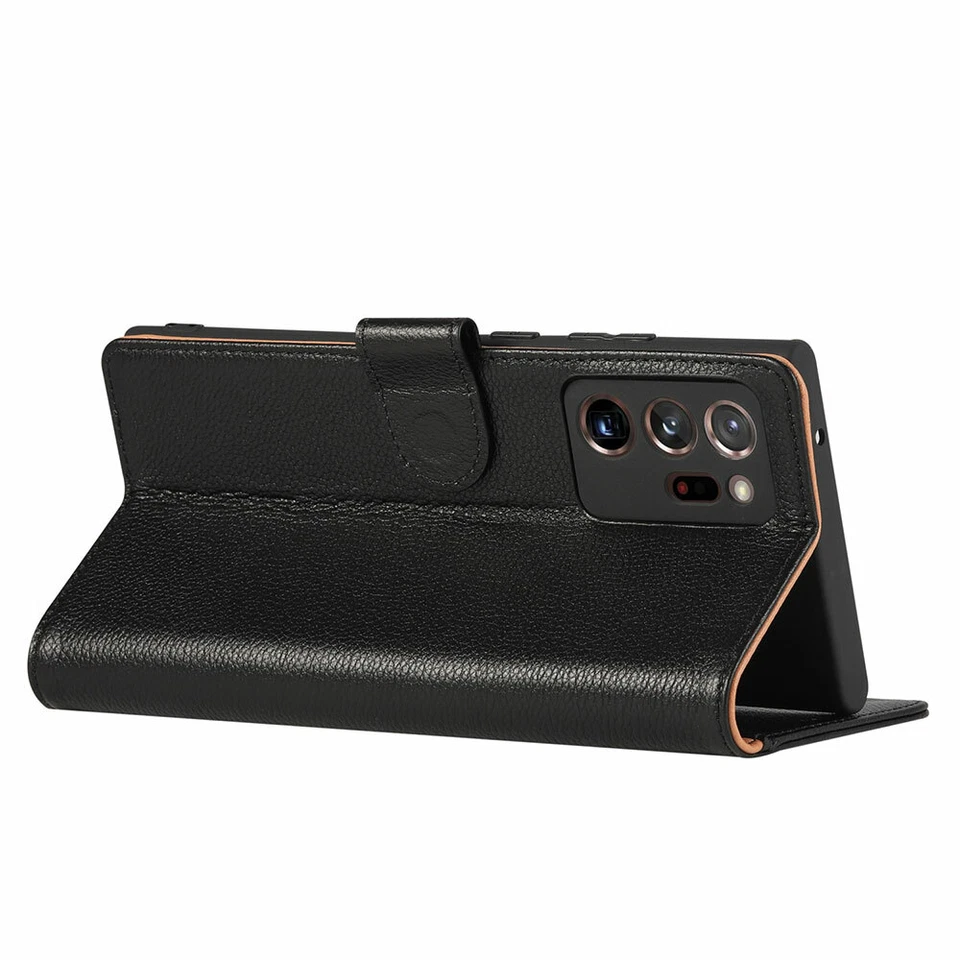 Genuine Leather Wallet Flip Case Cover For Samsung Galaxy Note20 Note20 Ultra 5G - Image 3 of 4