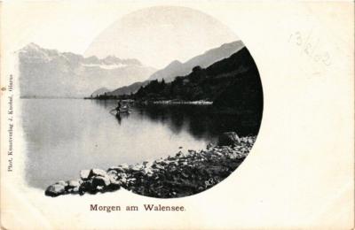 Old postcard Morgen am Walensee Switzerland (705130)