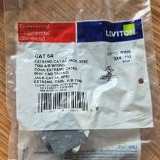 Leviton Extreme CAT6A Panel Mount Jack RJ45 8P8C Gray 6110G-RW6
