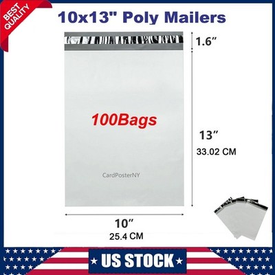100PCS Poly Mailers Self Sealing Shipping Envelopes Plastic Mailing Bags 10x13''