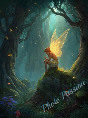 Poster Fee magisches Licht Fantasy Wandbild Poster A4 (2716)