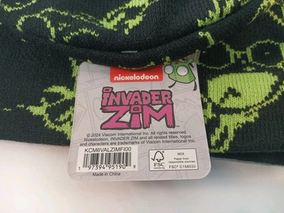 Nickelodeon INVADER ZIM Black & Green Skull Hat Beanie 2024- New