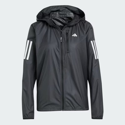 Adidas-Damen/Ladies-Own The Run-Hooded-Schwarz-Jacke/Top/-Wind Res-Größe L-Neu mit Etikett