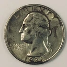 LOT # U12     1936-P   WASHINGTON QUARTER (BU)