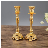 Kerzenstaender 2Er Set Gold Metall Kerzenhalter Schabbat Tischdeko Hochzeit Deko