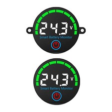 Round LED Battery Level Indicator DC 7-55V Battery Voltmeter
