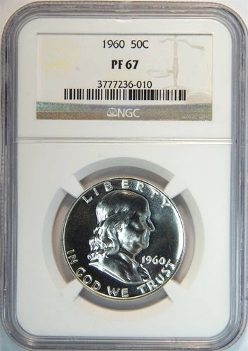 1960 Franklin Silver Half Dollar Proof PF 67 NGC 50C US COIN