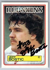 JEFF BOSTIC 1983 TOPPS ROOKIE SIGNED AUTOGRAPHED CARD #187 WASHINGTON REDSKINS. rookie card picture