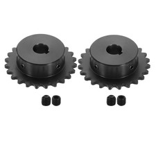 2Pcs 35 Chain Roller Sprocket 5/8" Bore 3/8" Pitch 24 Tooth with Set Screws