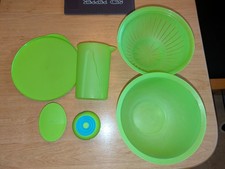 tupperware Tupper 6 Teiliges Junge Welle Sieb Schüssel 4,3l Kanne 1l Flexi Grün