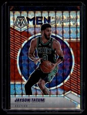 2020-21 Panini Mosaic #13 Jayson Tatum Men of Mastery Mosaic Red