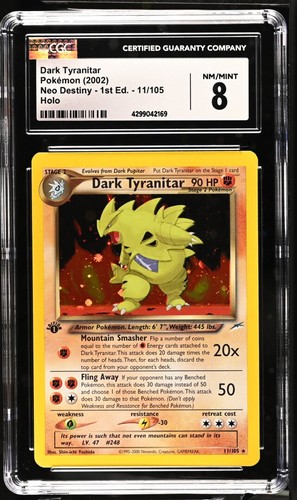 Dark Tyranitar (1st Edition) graded CGC 8 for sale on eBay