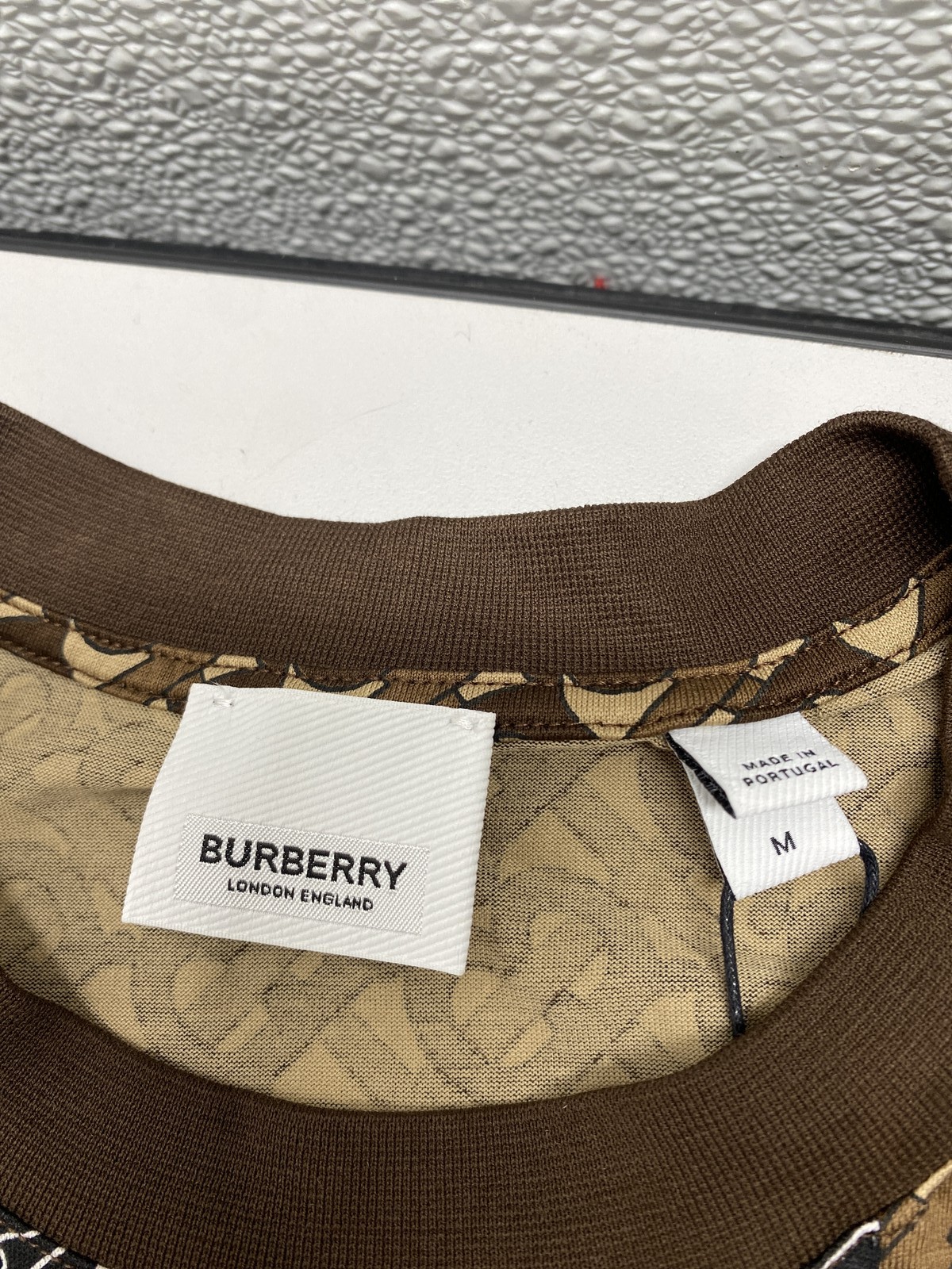 Burberry Mens Monogram Stripe Short Sleeve T-Shirt Size M Bridle Brown Pattern thumbnail 11