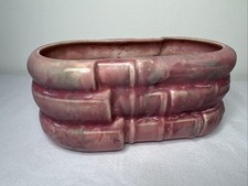 Shorter & Son ? Pink Ceramic Small Planter Pot - Bamboo Design - Vintage PK88