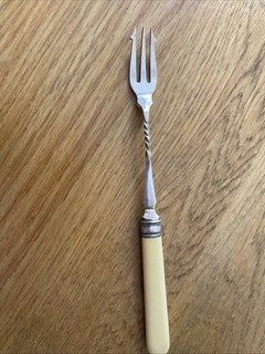 Victorian Silver Plated Pickle Fork With None Handle