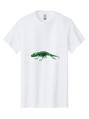 Lizard-Skeleton Mens Graphic Tee, 100% Cotton, Casual Summer Wear