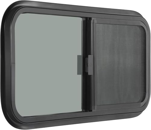 OUTPRIZE 2 Pack Horizontal Sliding RV Window with Net Screen and Trim Ring