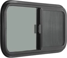 OUTPRIZE 2 Pack Horizontal Sliding RV Window with Net Screen and Trim Ring