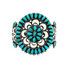 Vintage, Circa 1980's, Bracelet, Kingman Turquoise, Navajo, 6 1/2"