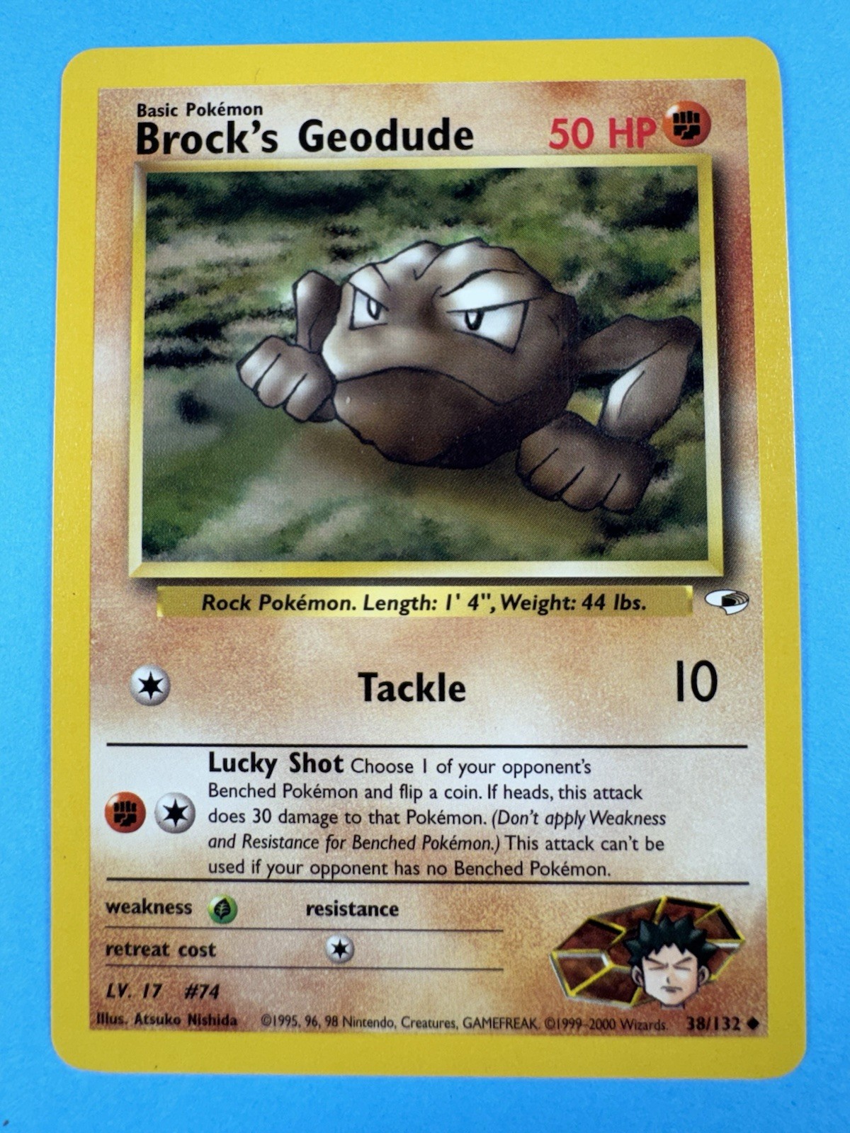 Brock's Geodude 38/132 Uncommon NM Gym Heroes Pokemon Card