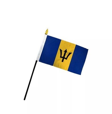 Barbados Flagge alle karibischen Länder kleine von Hand wehende Flaggen, 6 x 4 Zoll
