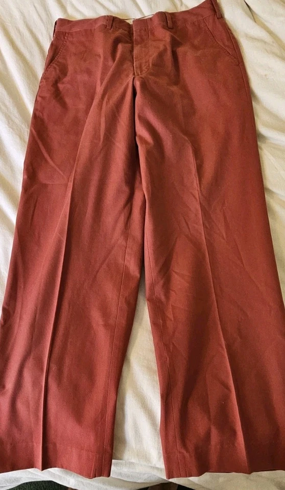 Винтажный 1980-х Brooks Bros плоский переднее платье брюки мужской размер 32 x 29 сделано в США  - Изображение 3 из 4