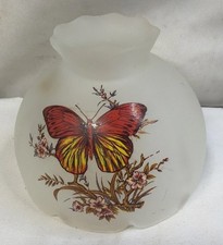 Frosted Glass Vintage Fairy Light Butterfly Floral Motif Globe Lamp Top Top Only