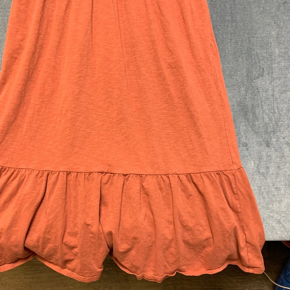 Old Navy Tiered Midi Swing Maxi Dress Womens XL Burnt Orange Slub Knit Cotton - Image 2 of 4