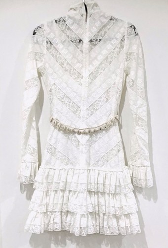 Zimmermann Dress Size Au 8 / US 4 Lace Paneled Veneto Perennial Belted White - Bild 4 von 10