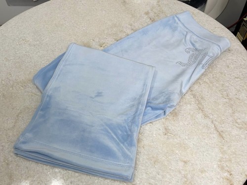 Juicy Couture y2k Frosted Blue Velour Strass Glitzer Trainingsanzug Gr. Medium - Bild 8 von 10