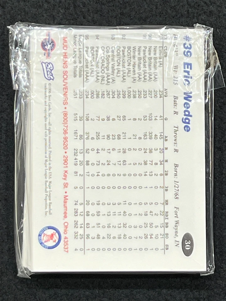 Juego completo de equipo Best Toledo Mud Hens 1996 (30) Foto 2 de 2