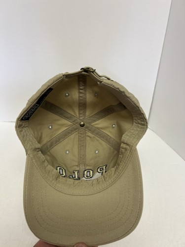 Vintage Ralph Lauren Polo PRL 67 Spellout Hat Adjustable Strapback Khaki/Beige - Picture 8 of 10
